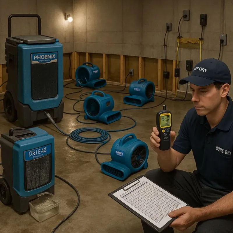 Structural Drying and Dehumidification process in Wilmington, IL